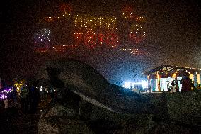 A Drone Light Show Celebrates The Mid-Autumn Festival in Nanjing