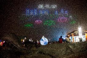 A Drone Light Show Celebrates The Mid-Autumn Festival in Nanjing