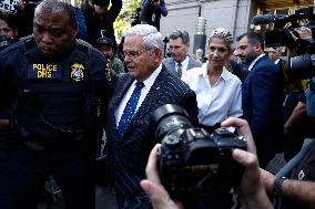 New Jersey Senator Menendez Appears In Court For Federal Bribery Charges