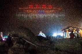 A Drone Light Show Celebrates The Mid-Autumn Festival in Nanjing