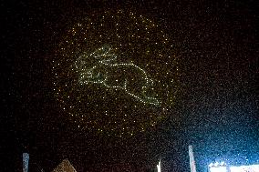 A Drone Light Show Celebrates The Mid-Autumn Festival in Nanjing