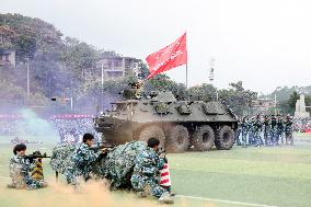 College Students Military Training in Chongqing