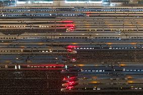 Nanjing South Bullet Train Station Parking Line Bullet Trains