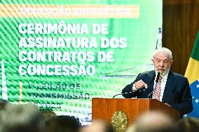 Brazil's President Luiz Inácio Lula Da Silva Signs The 1st Energy Transmission Auction Of 2023.