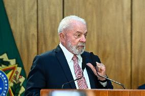 Brazil's President Luiz Inácio Lula Da Silva Signs The 1st Energy Transmission Auction Of 2023.