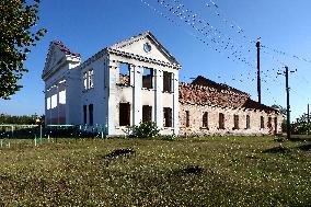 House of Culture in Yahidne ruined by Russians