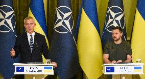 Ukrainian President and NATO Secretary General meet press in Kyiv
