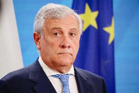 ''Federal Foreign Minister Baerbock and Antonio Tajani Hold Press Conference In Berlin