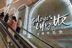 Tourists Shop at The Newly Opened Galeries Lafayette Department Store in Chongqing