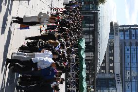 Tourists Line Up at Changchun Railway Station in Changchun