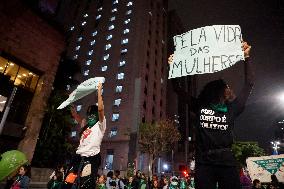 Pro Abortion Protest In Sao Paulo, Brazil