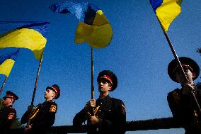Cadets get shoulder marks in Kyiv