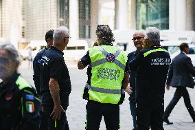 The Interregional Meeting Of Civil Protection Of Northern Italy At Palazzo Lombardia In Milan