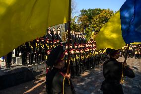 Presentation Of Jubilee Pagons To 82 Student-cadets In Front Of The Monument To Volodymyr The Great In Kyiv, Ukraine