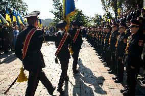 Presentation Of Jubilee Pagons To 82 Student-cadets In Front Of The Monument To Volodymyr The Great In Kyiv, Ukraine