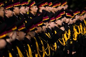 Presentation Of Jubilee Pagons To 82 Student-cadets In Front Of The Monument To Volodymyr The Great In Kyiv, Ukraine