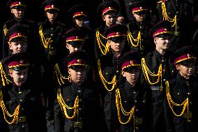 Presentation Of Jubilee Pagons To 82 Student-cadets In Front Of The Monument To Volodymyr The Great In Kyiv, Ukraine