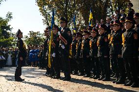 Presentation Of Jubilee Pagons To 82 Student-cadets In Front Of The Monument To Volodymyr The Great In Kyiv, Ukraine