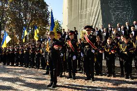 Presentation Of Jubilee Pagons To 82 Student-cadets In Front Of The Monument To Volodymyr The Great In Kyiv, Ukraine