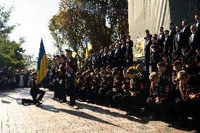 Presentation Of Jubilee Pagons To 82 Student-cadets In Front Of The Monument To Volodymyr The Great In Kyiv, Ukraine