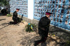 Presentation Of Jubilee Pagons To 82 Student-cadets In Front Of The Monument To Volodymyr The Great In Kyiv, Ukraine