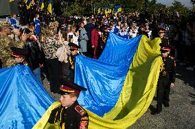 Presentation Of Jubilee Pagons To 82 Student-cadets In Front Of The Monument To Volodymyr The Great In Kyiv, Ukraine