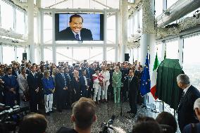 The Ceremony Of Naming Silvio Berlusconi Of The Belvedere Of The 39th Floor Of Palazzo Lombardia