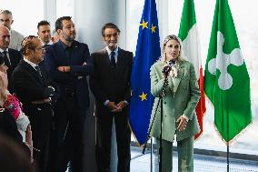 The Ceremony Of Naming Silvio Berlusconi Of The Belvedere Of The 39th Floor Of Palazzo Lombardia