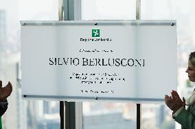 The Ceremony Of Naming Silvio Berlusconi Of The Belvedere Of The 39th Floor Of Palazzo Lombardia