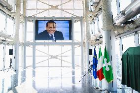 The Ceremony Of Naming Silvio Berlusconi Of The Belvedere Of The 39th Floor Of Palazzo Lombardia