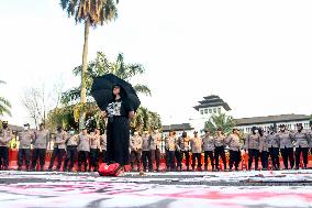 Students Demonstrate In Front Of Gedung Sate Bandung Indonesia