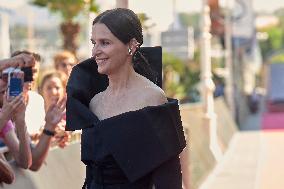 Juliette Binoche At The Red Carpet To Premier  “Aristote Luyindula” During The 71st San Sebastian International Film Festival