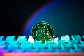 Crypto Coins Stock Photos (Bitcoin, Ethereum, Dogecoin)