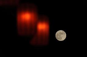 Antique Lantern and The Moon