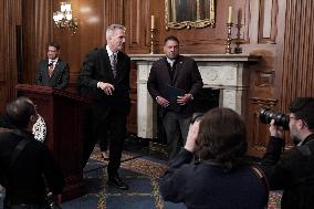 Speaker McCarthy Hold A Border Crisis And Shutdown Gov. During A Press Conference