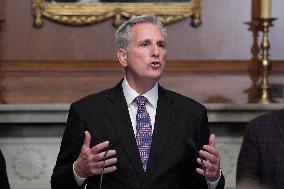 Speaker McCarthy Hold A Border Crisis And Shutdown Gov. During A Press Conference