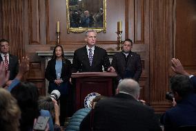 Speaker McCarthy Hold A Border Crisis And Shutdown Gov. During A Press Conference