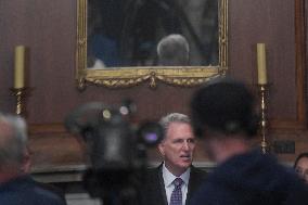 Speaker McCarthy Hold A Border Crisis And Shutdown Gov. During A Press Conference