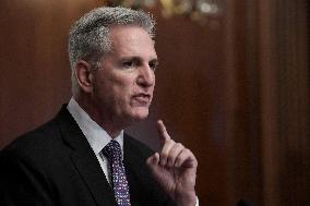 Speaker McCarthy Hold A Border Crisis And Shutdown Gov. During A Press Conference