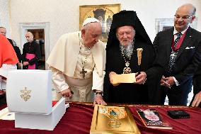 Pope Francis Receives Bartholomew I - Vatican
