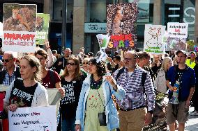 Protest Against Hobby Hunting Fox In Duesseldorf