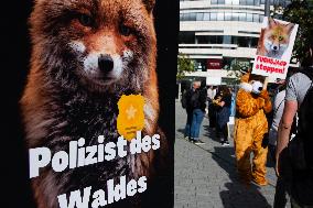 Protest Against Hobby Hunting Fox In Duesseldorf