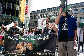 Protest Against Hobby Hunting Fox In Duesseldorf