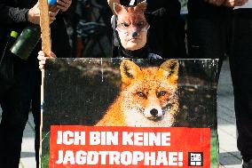 Protest Against Hobby Hunting Fox In Duesseldorf