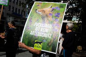 Protest Against Hobby Hunting Fox In Duesseldorf