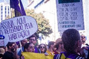 Manifestation Againts The High Prices Of Rents And Speculation In Portugal