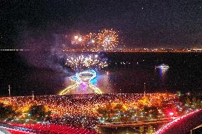 Fireworks Show to Celebrate National Day in Suzhou