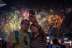 Hong Kong China National Day Fireworks Display