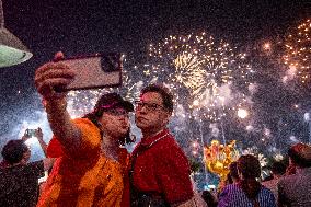 Hong Kong China National Day Fireworks Display