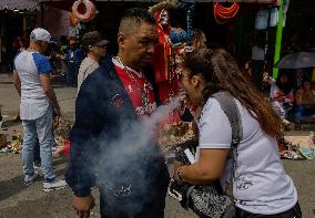 Followers Of Santa Muerte In Mexico Visit Her Temple In Tepito